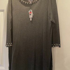Fantastic The Limited long sweater with rhinestone trim.